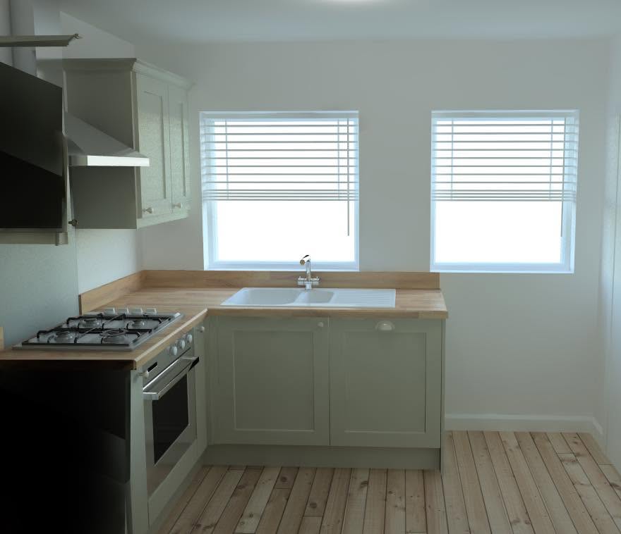 sage green kitchen installation Otley