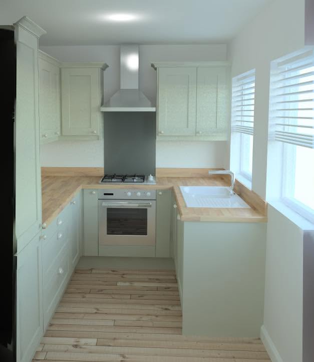 sage green kitchen installation Otley